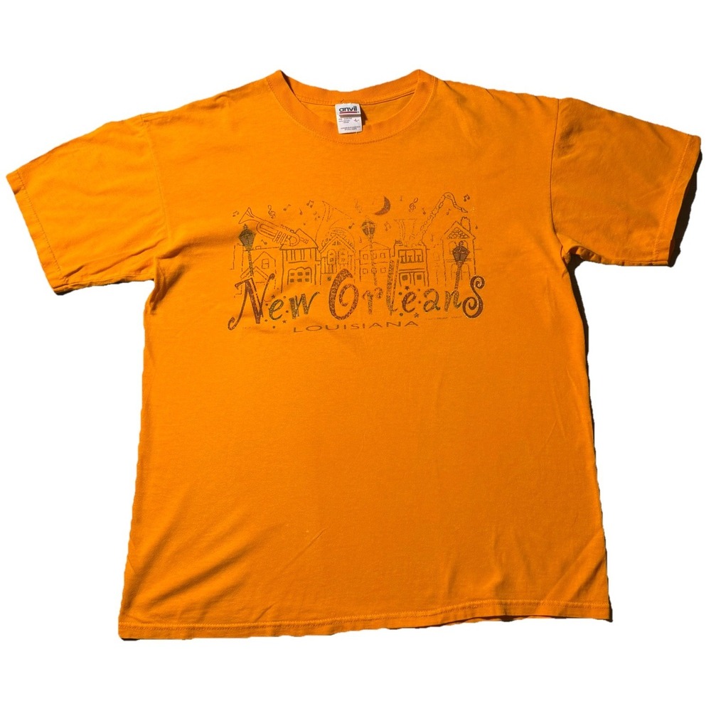 Y2K New Orleans Louisiana Graphic Tee Orange L